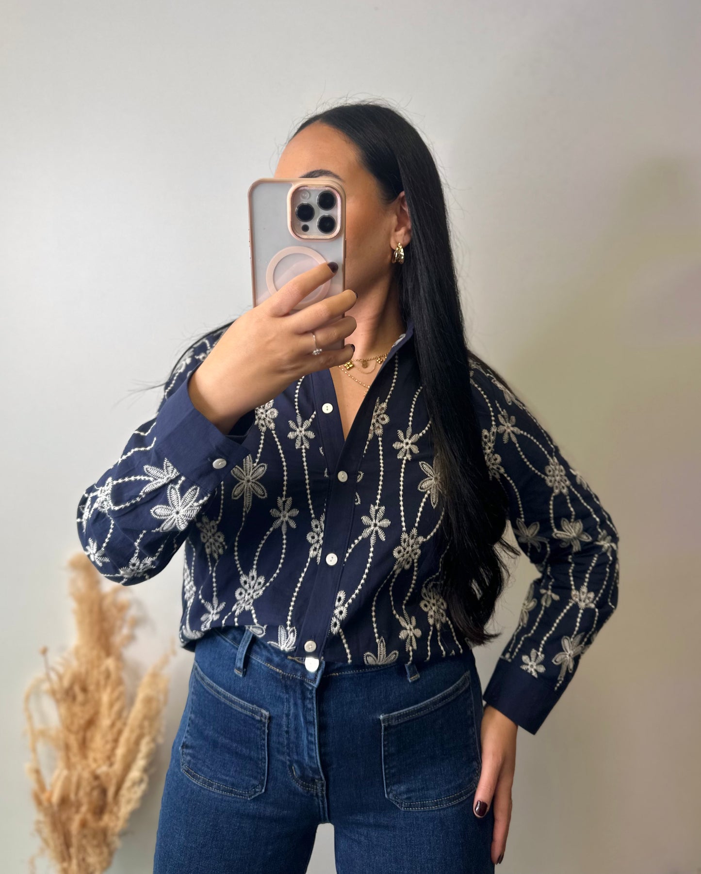 Chemise à motifs brodées - LÉONIE