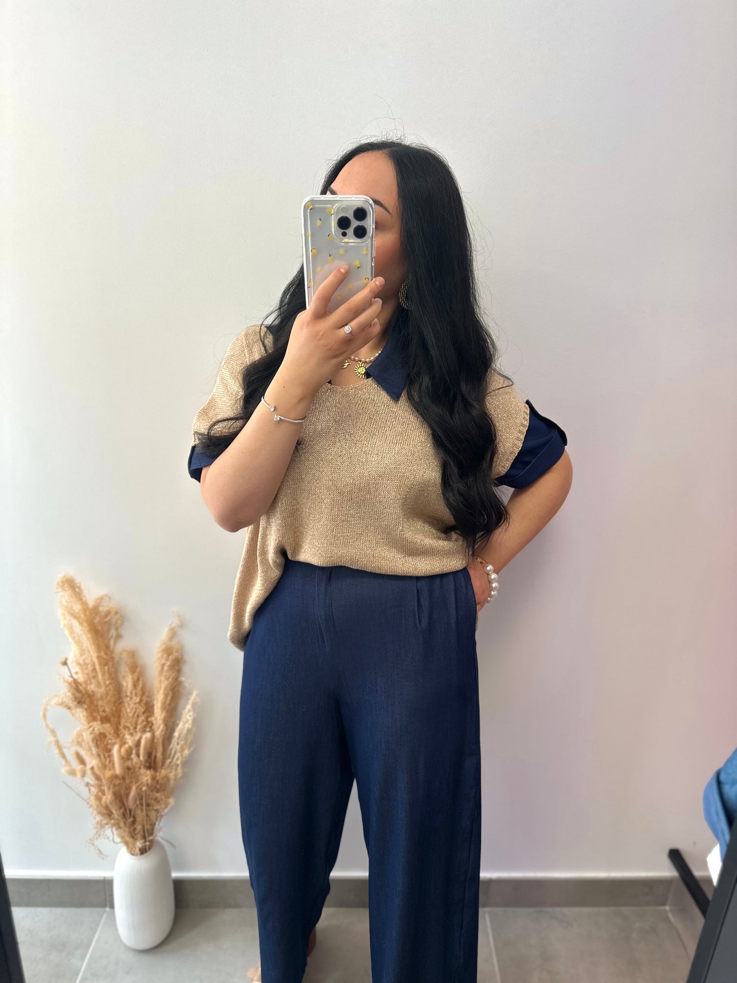 Top en maille doré - PAOLA