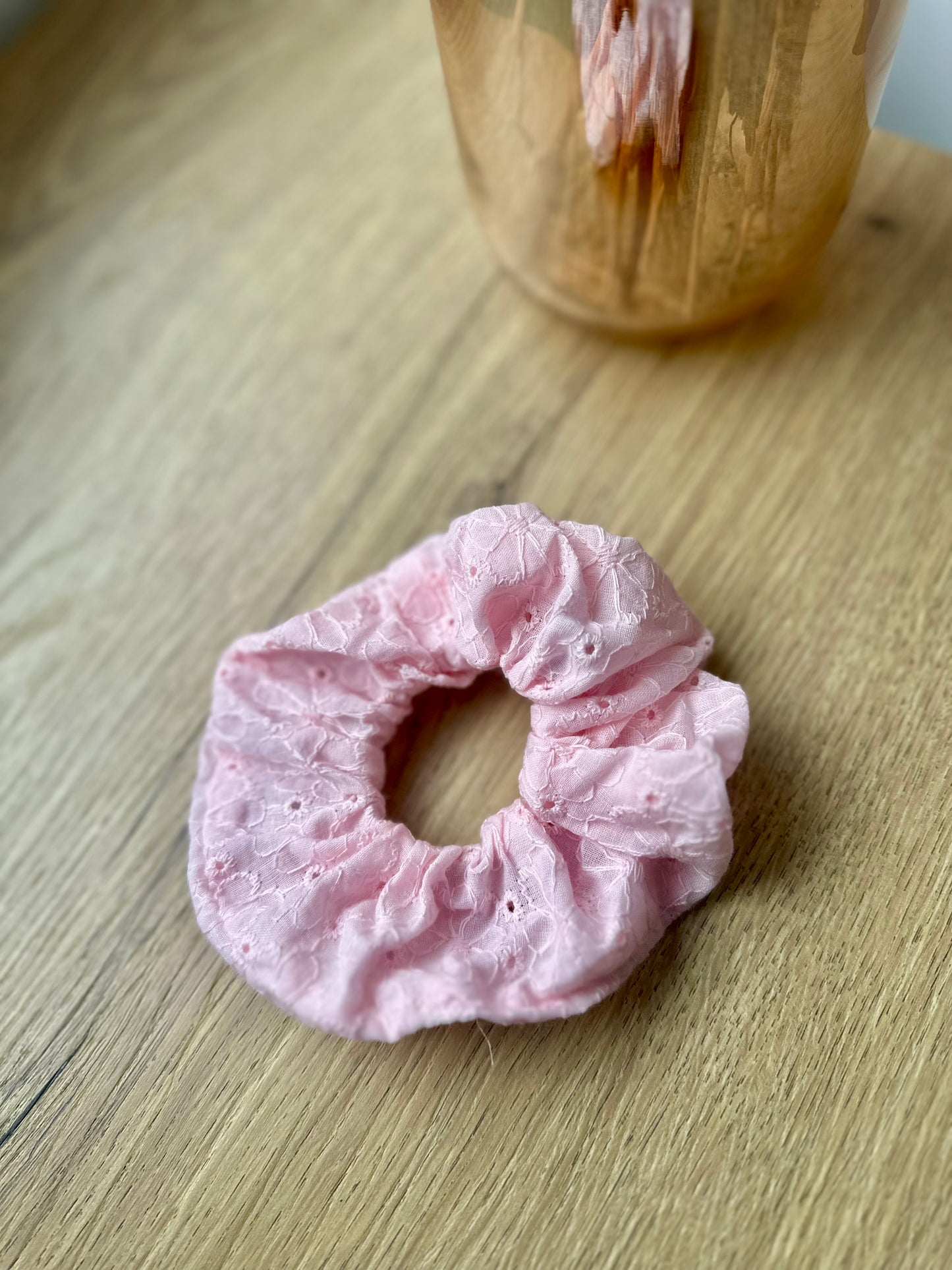 Élastique cheveux brodé - ROSES