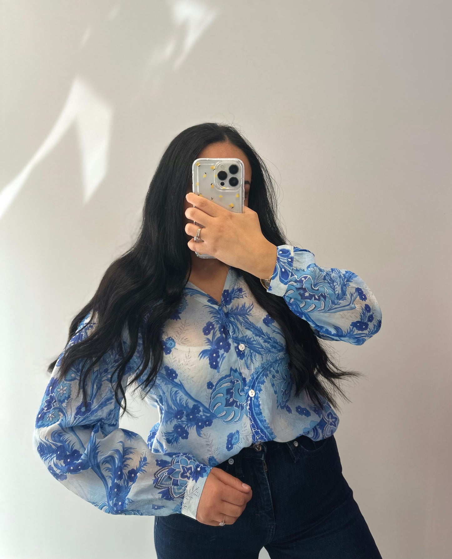 Chemise en voile de coton - BLUE