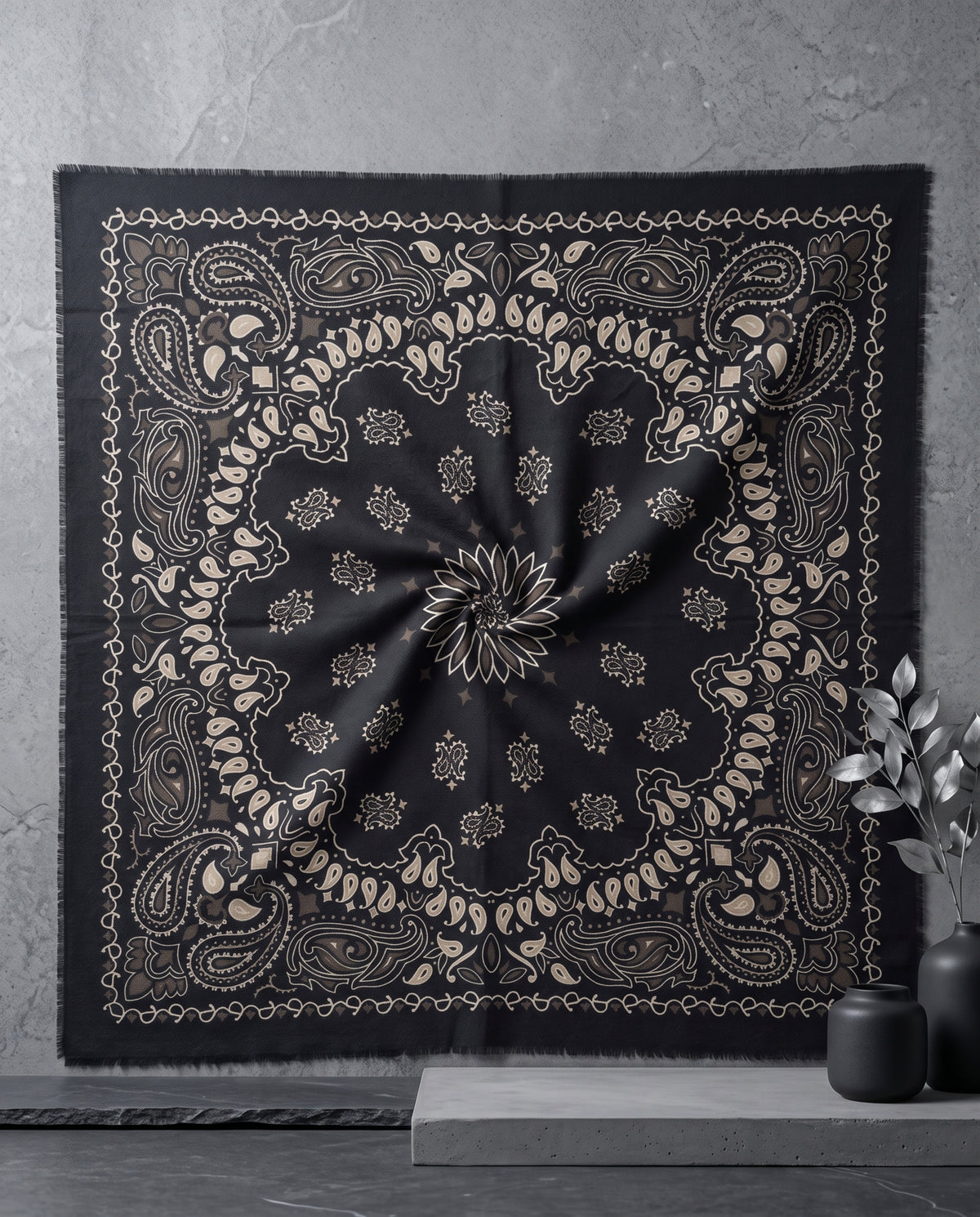 Écharpe motifs bandanas en laine