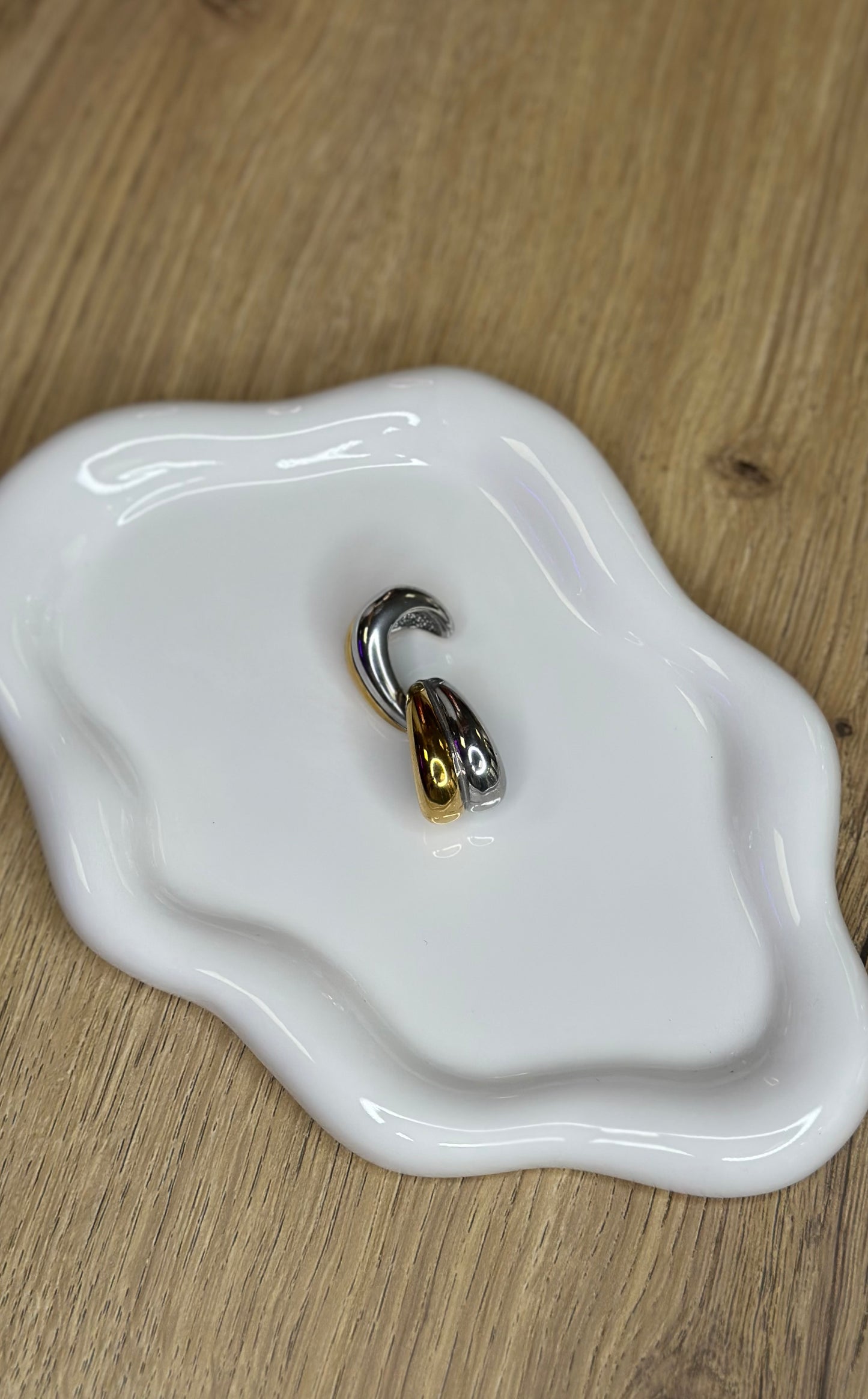 Boucles d’oreilles créoles bicolores - AMAL