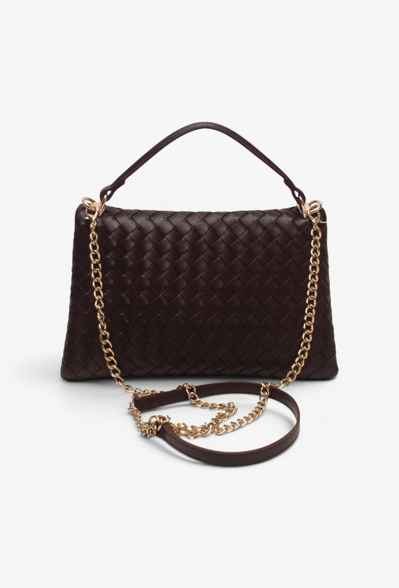 Sac tressé chocolat petit format