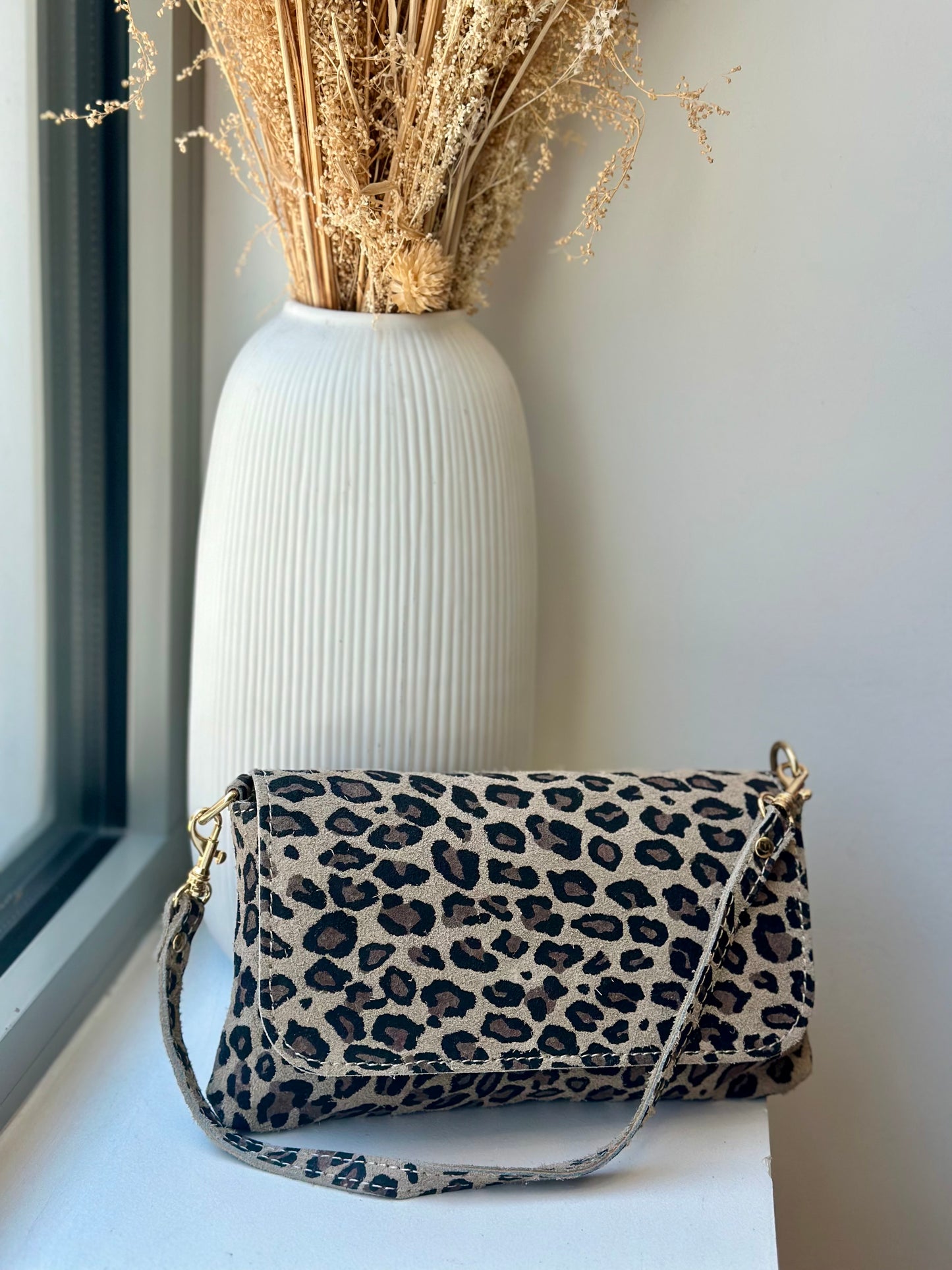 Sac léopard en cuir suédine - CHIARA