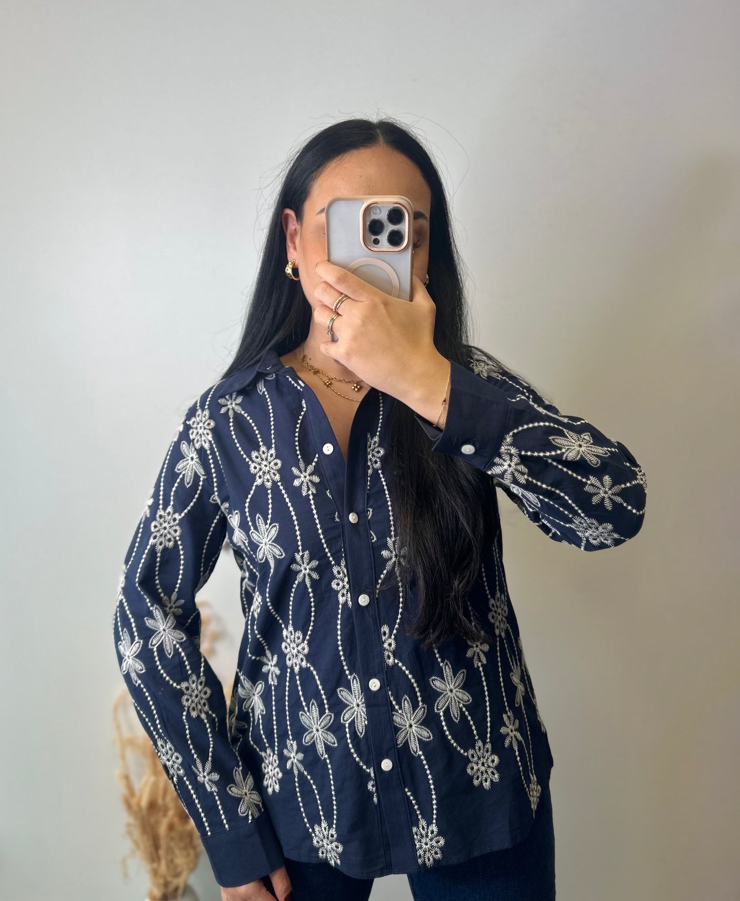 Chemise à motifs brodées - LÉONIE