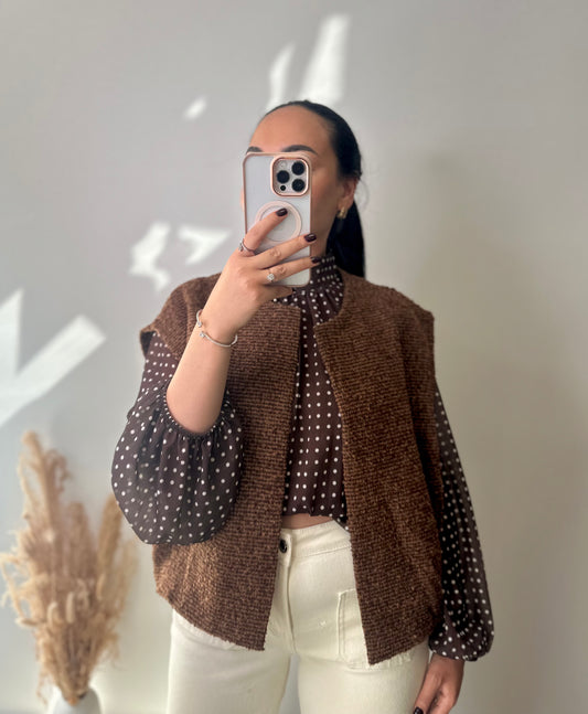 Gilet sans manches marron - LÉNA