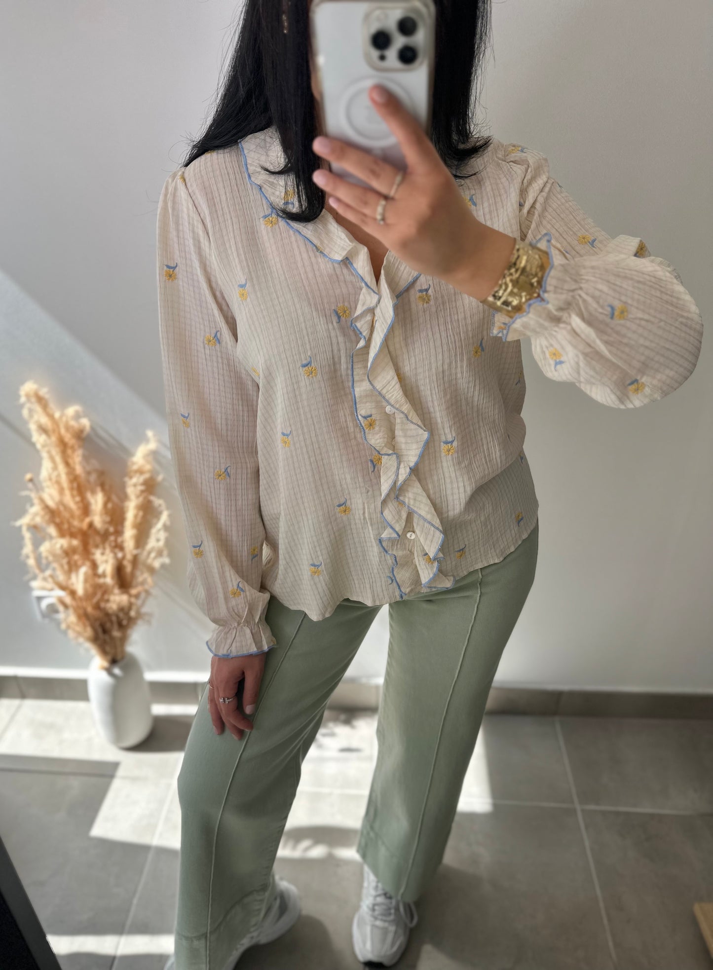 Chemise à motifs petites fleurs