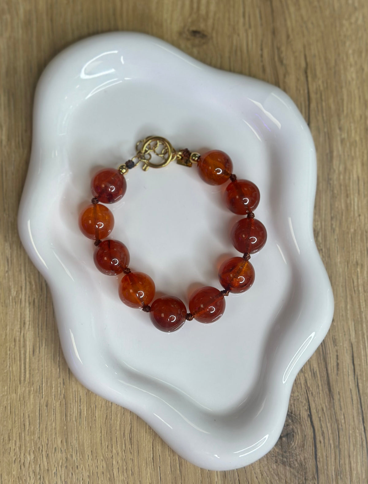 Bracelet grosse perle marbré