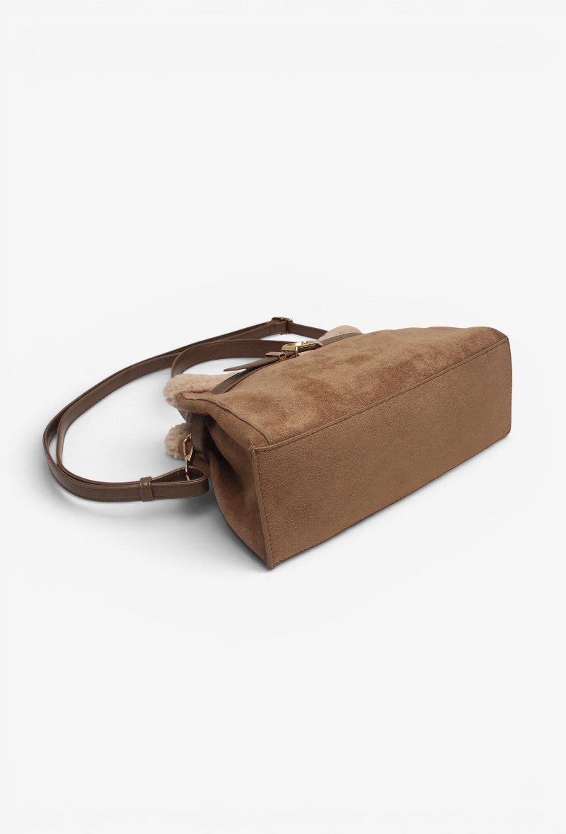 Sac suédine détails Teddy format moyen