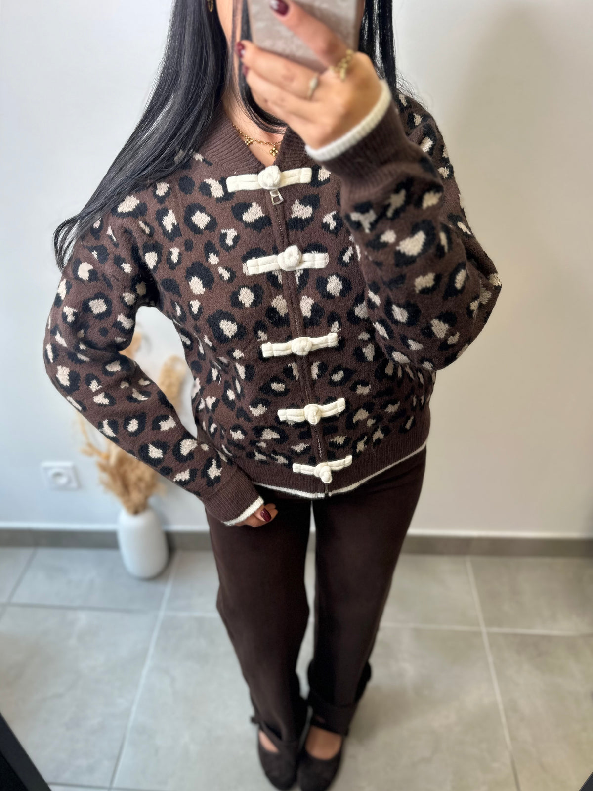 Gilet léopard chocolat à Brandebourg