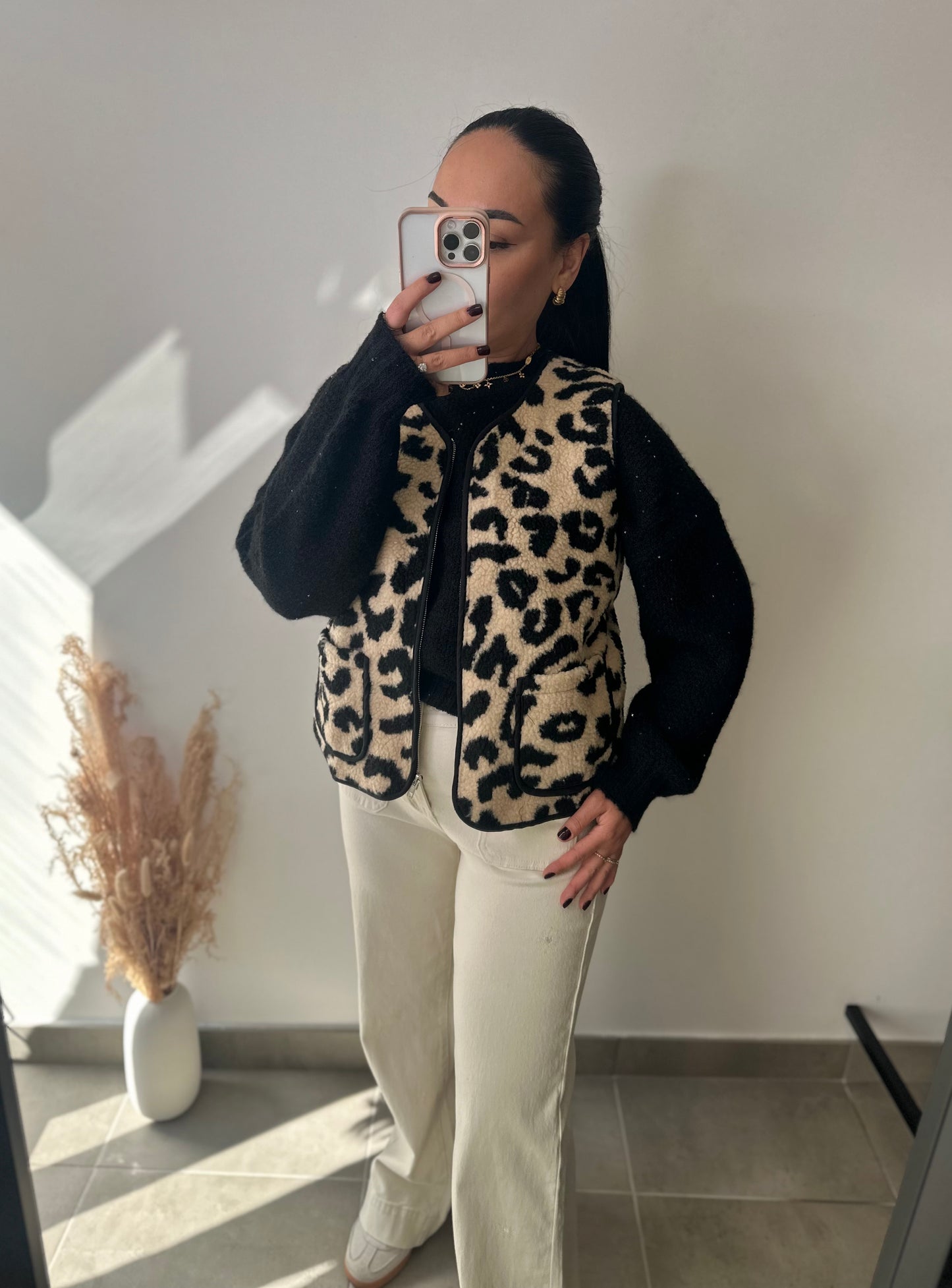 Gilet sans manches léopard -CHIARA
