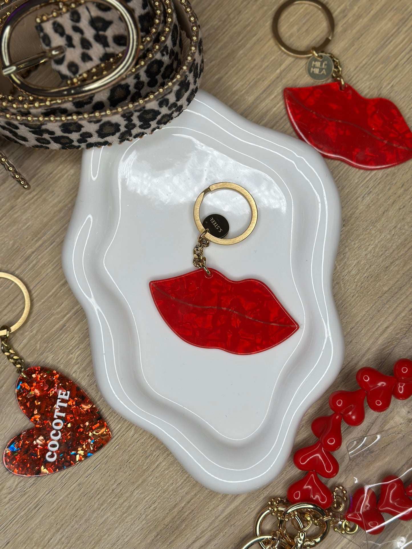 Porte clefs forme lèvres - BISOU