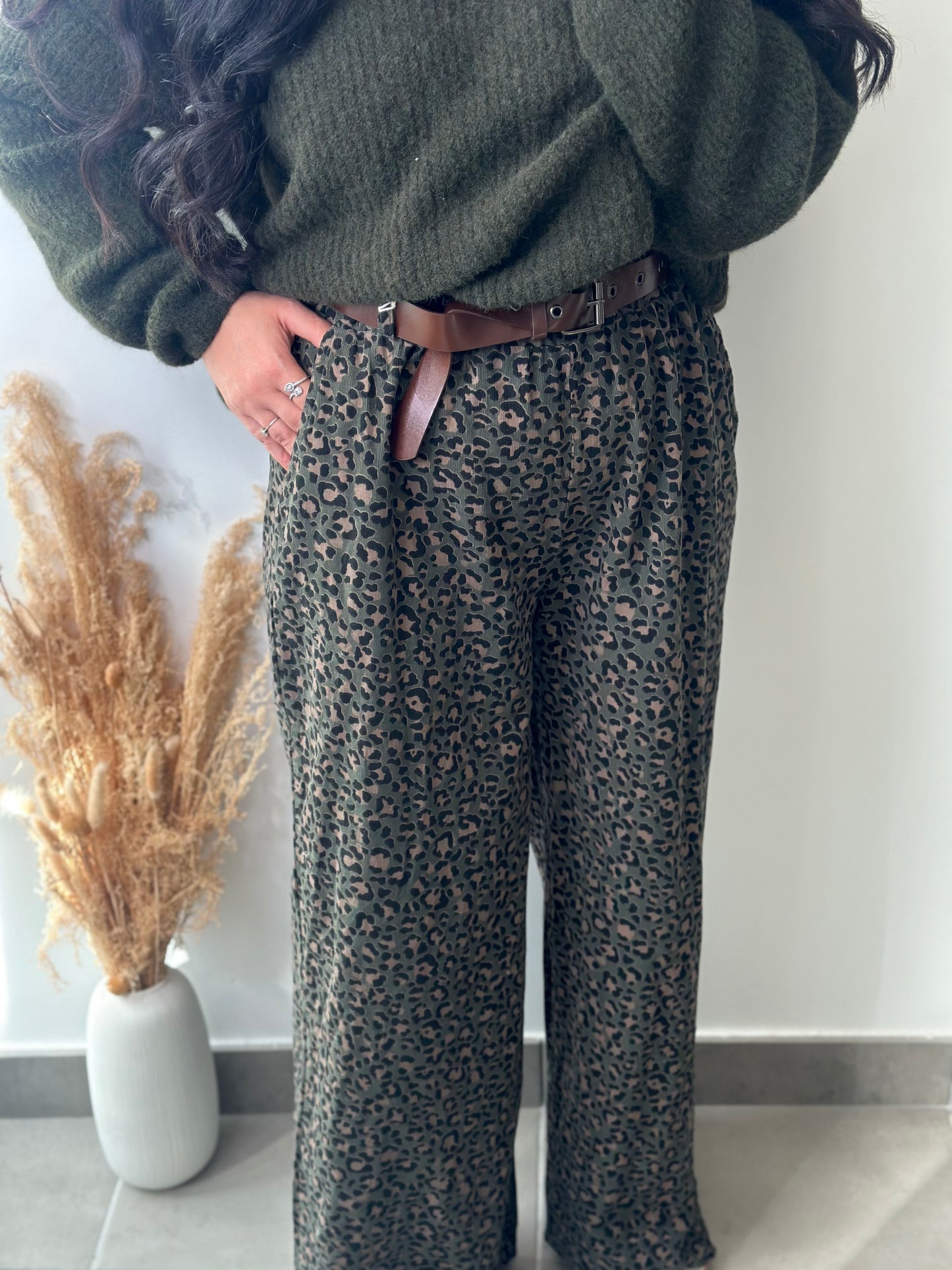 Pantalon léopard à ceinture - KARLA