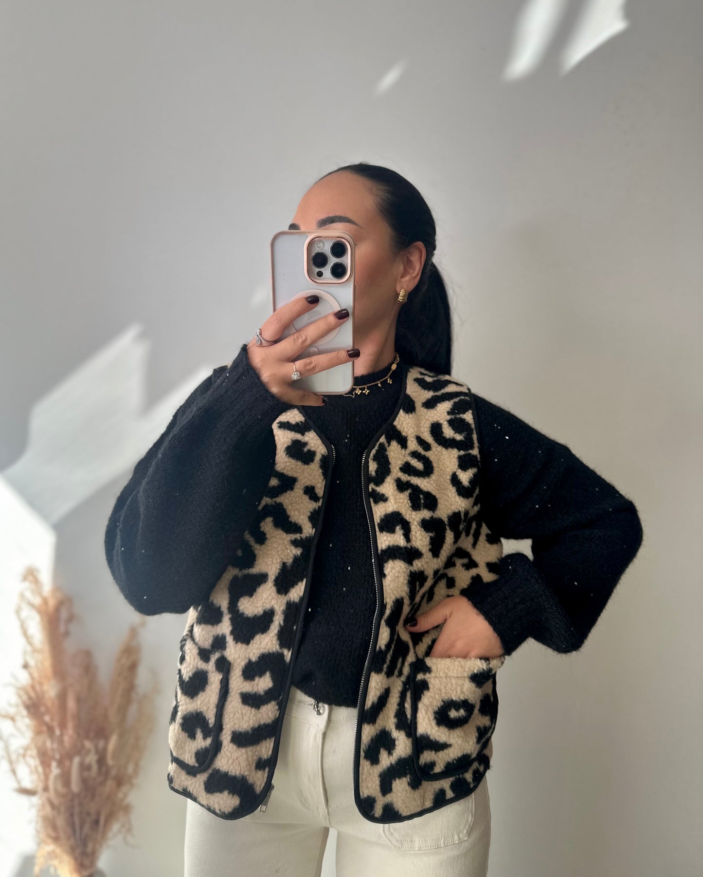 Gilet sans manches léopard -CHIARA