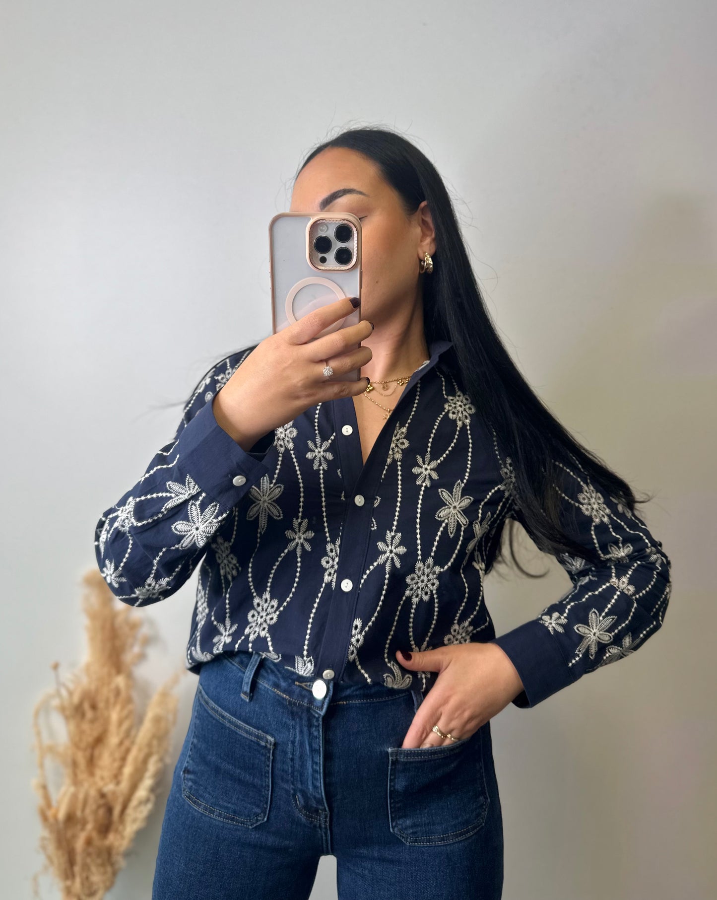 Chemise à motifs brodées - LÉONIE