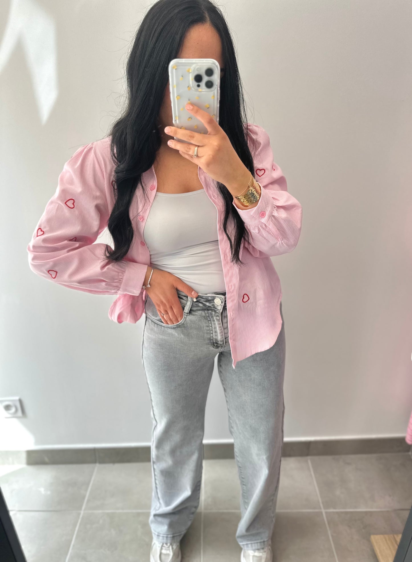 Chemise à rayures rose - LOU