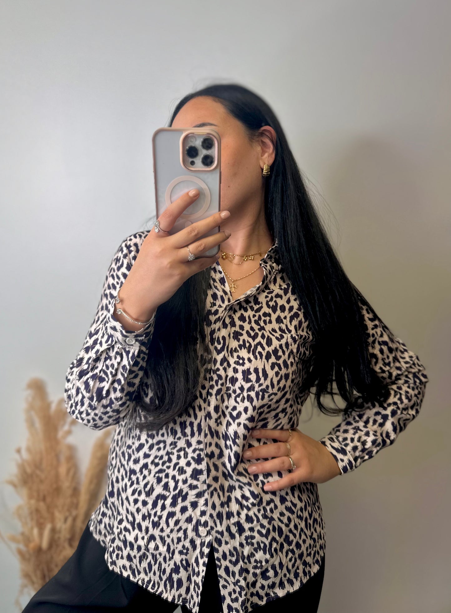 Chemisier léopard bleu - CHIARA