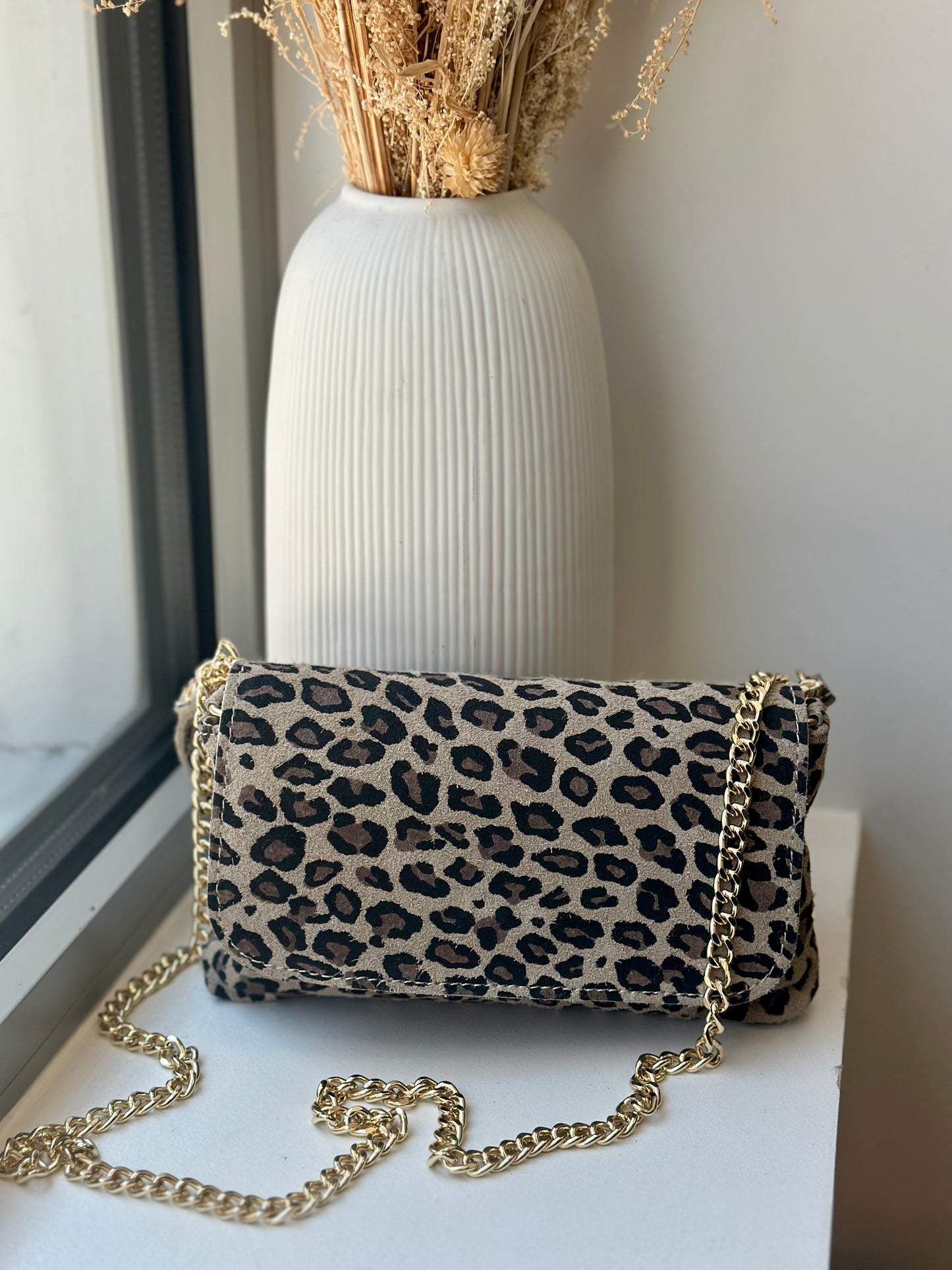Sac léopard en cuir suédine - CHIARA