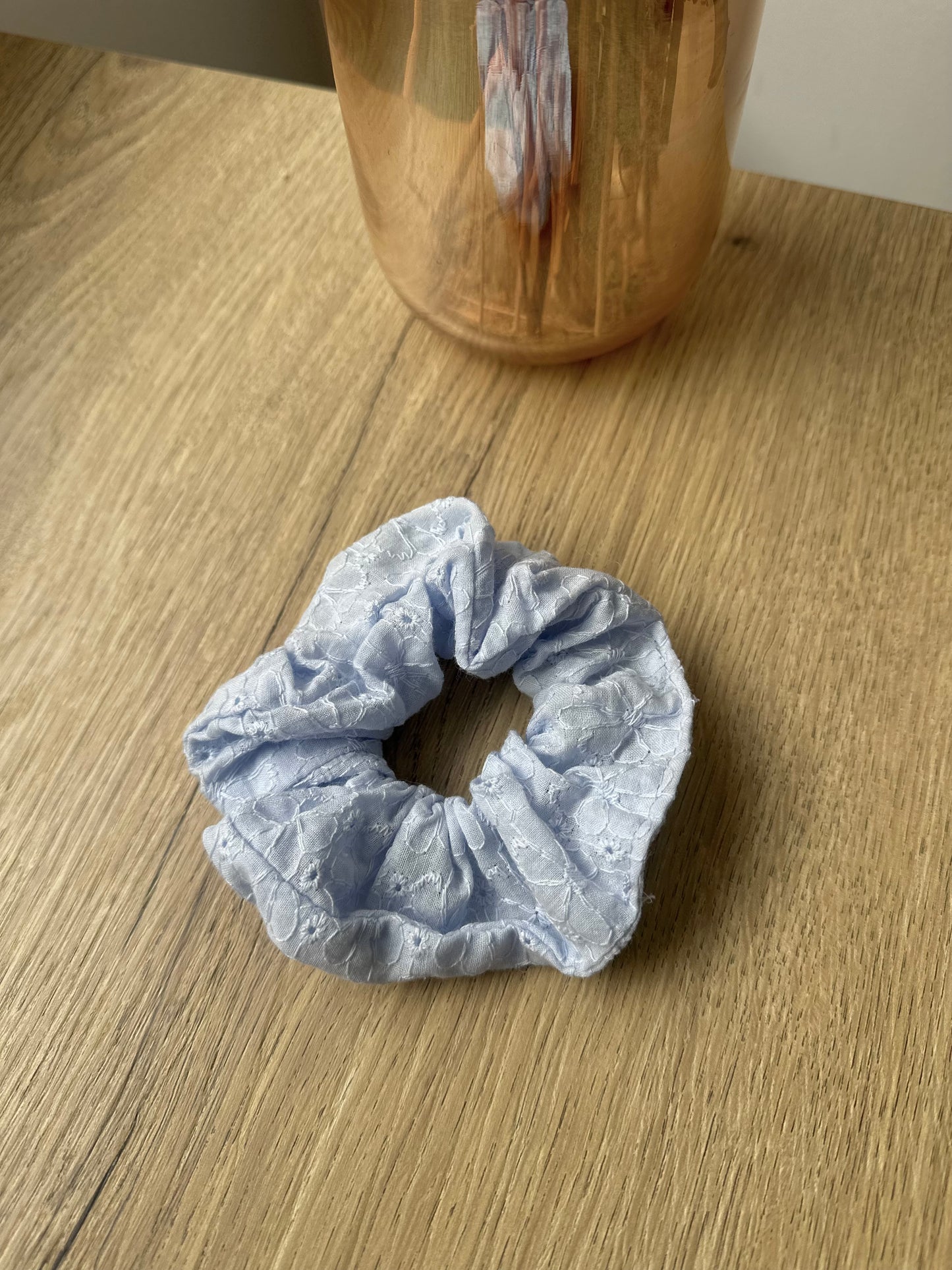 Élastique cheveux brodé - BLEU