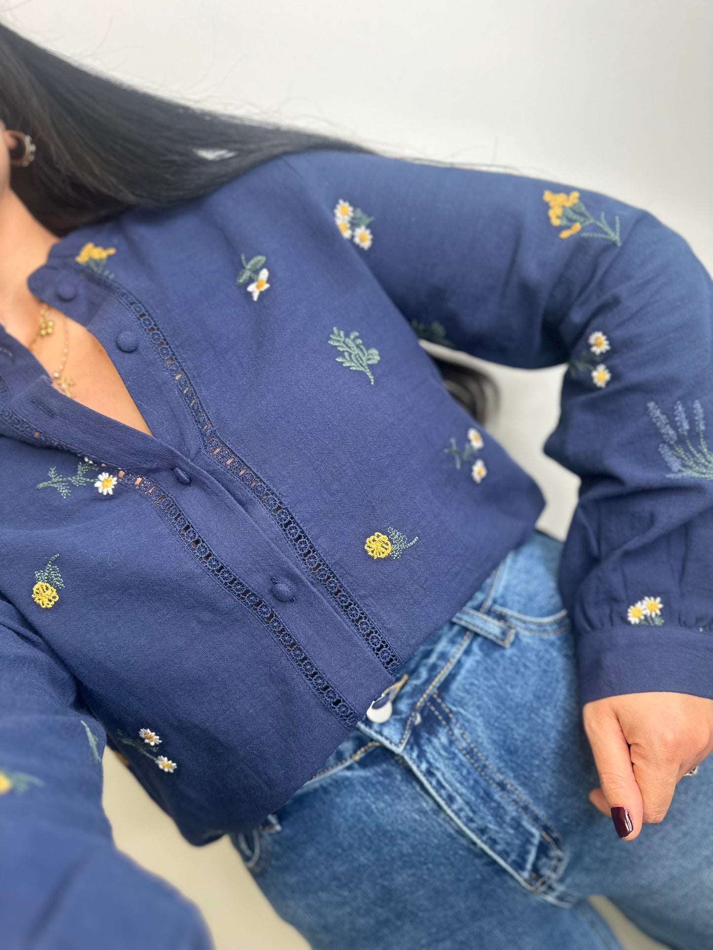 Chemise à motifs brodés - MARGAUX