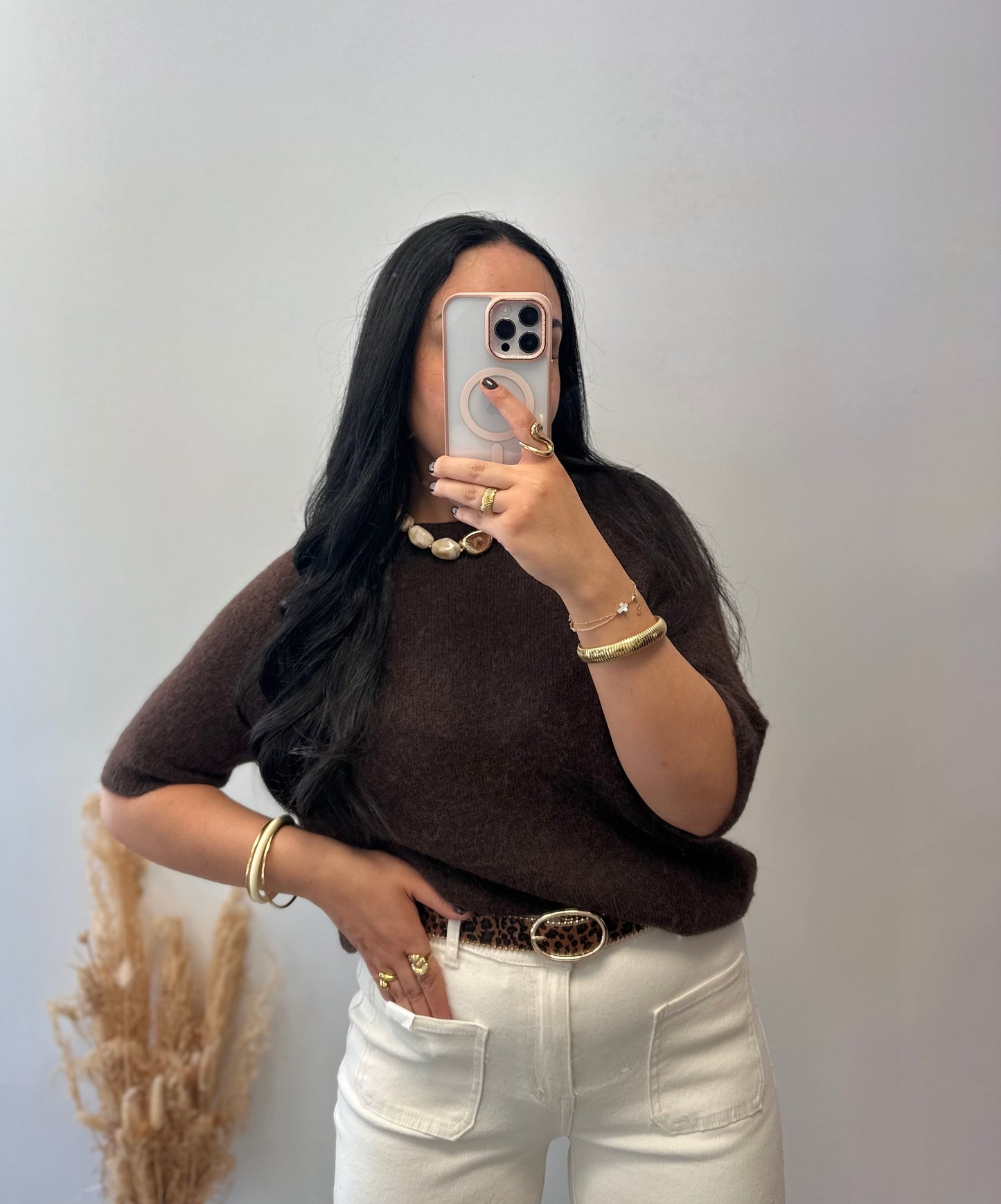 Pull en alpaga manches courtes - GIULIA