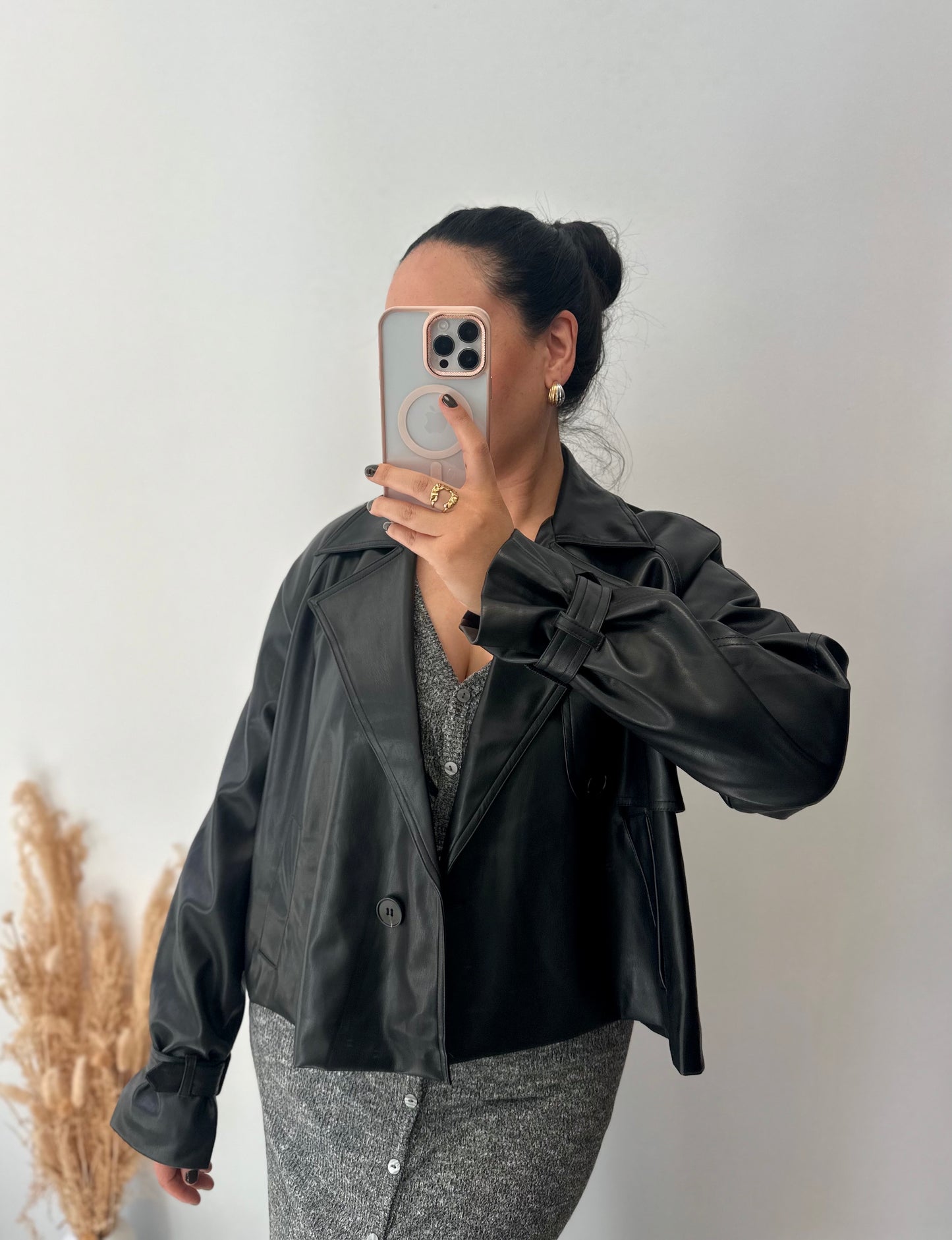 Veste perfecto simili cuir noir - MARGAUX