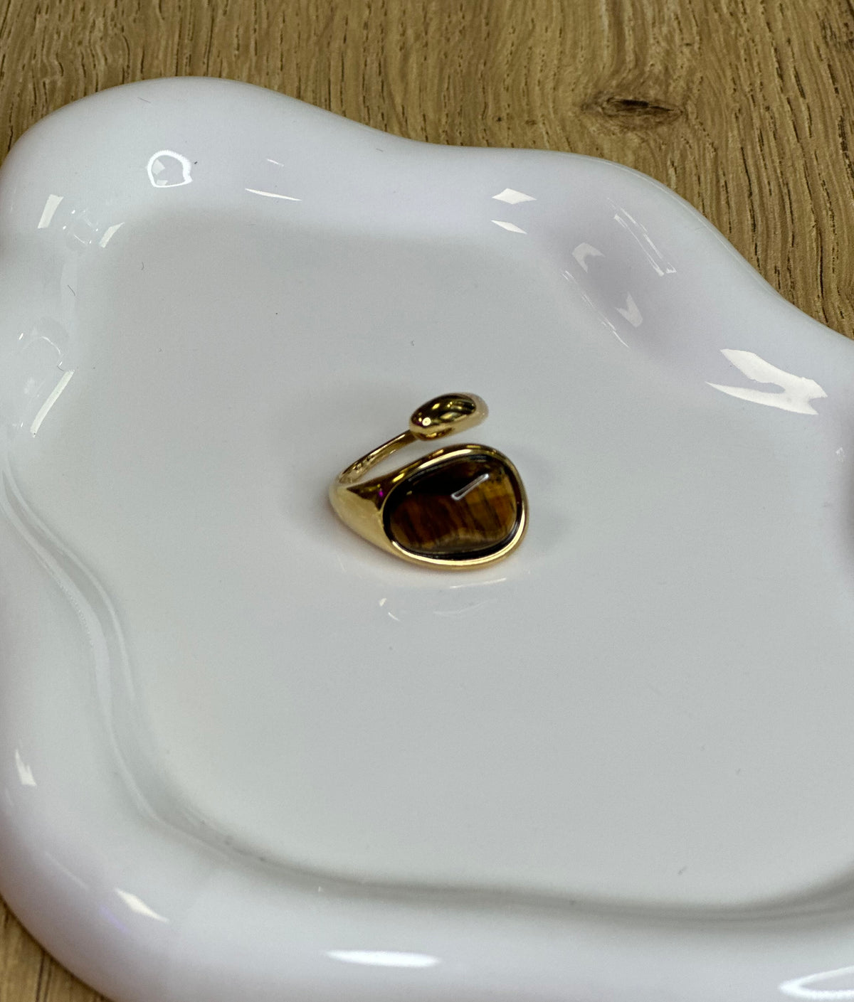 Bague dorée pierre ambrée