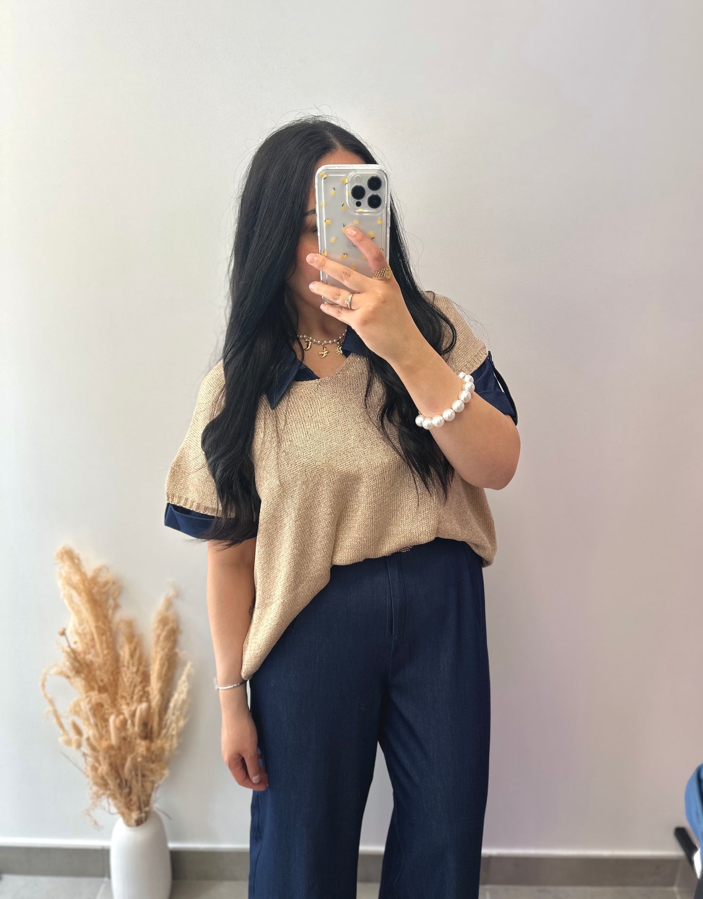 Top en maille doré - PAOLA
