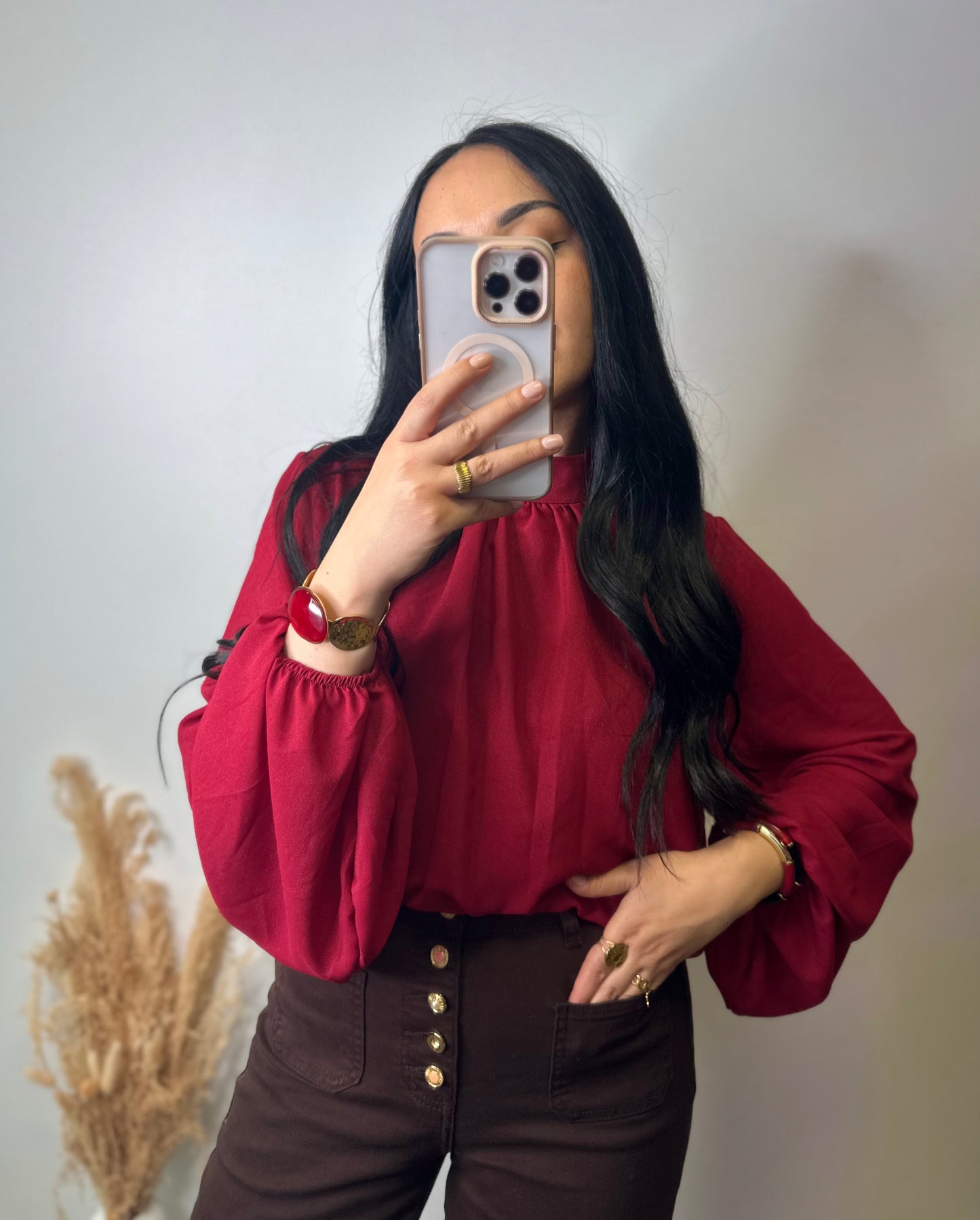 Blouse rouge irisée - GLAM