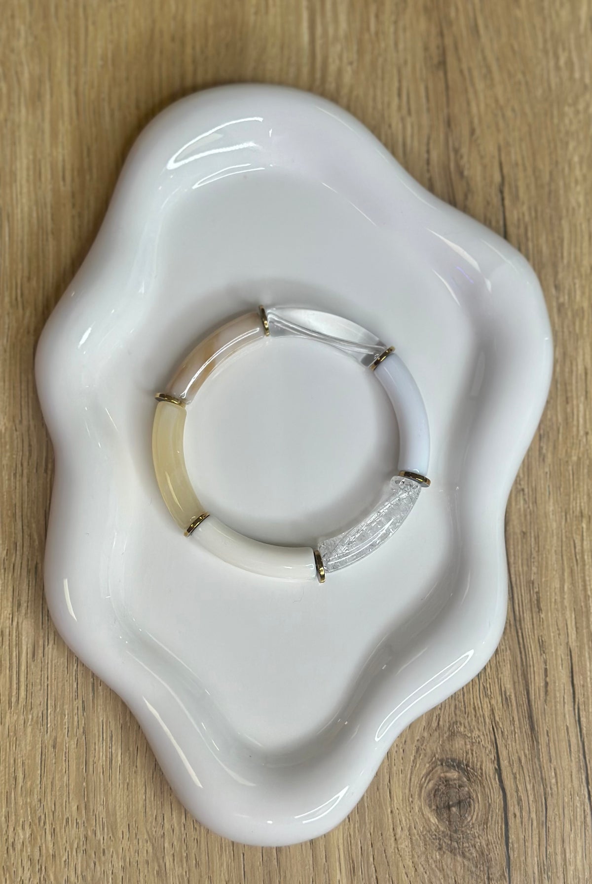 Bracelet résine crème