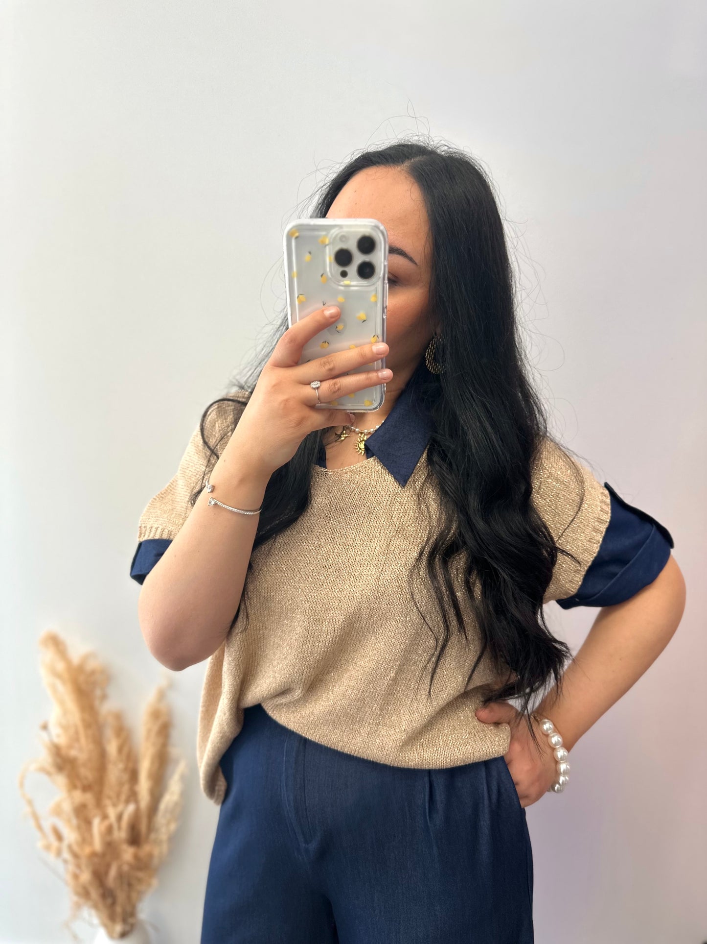 Top en maille doré - PAOLA