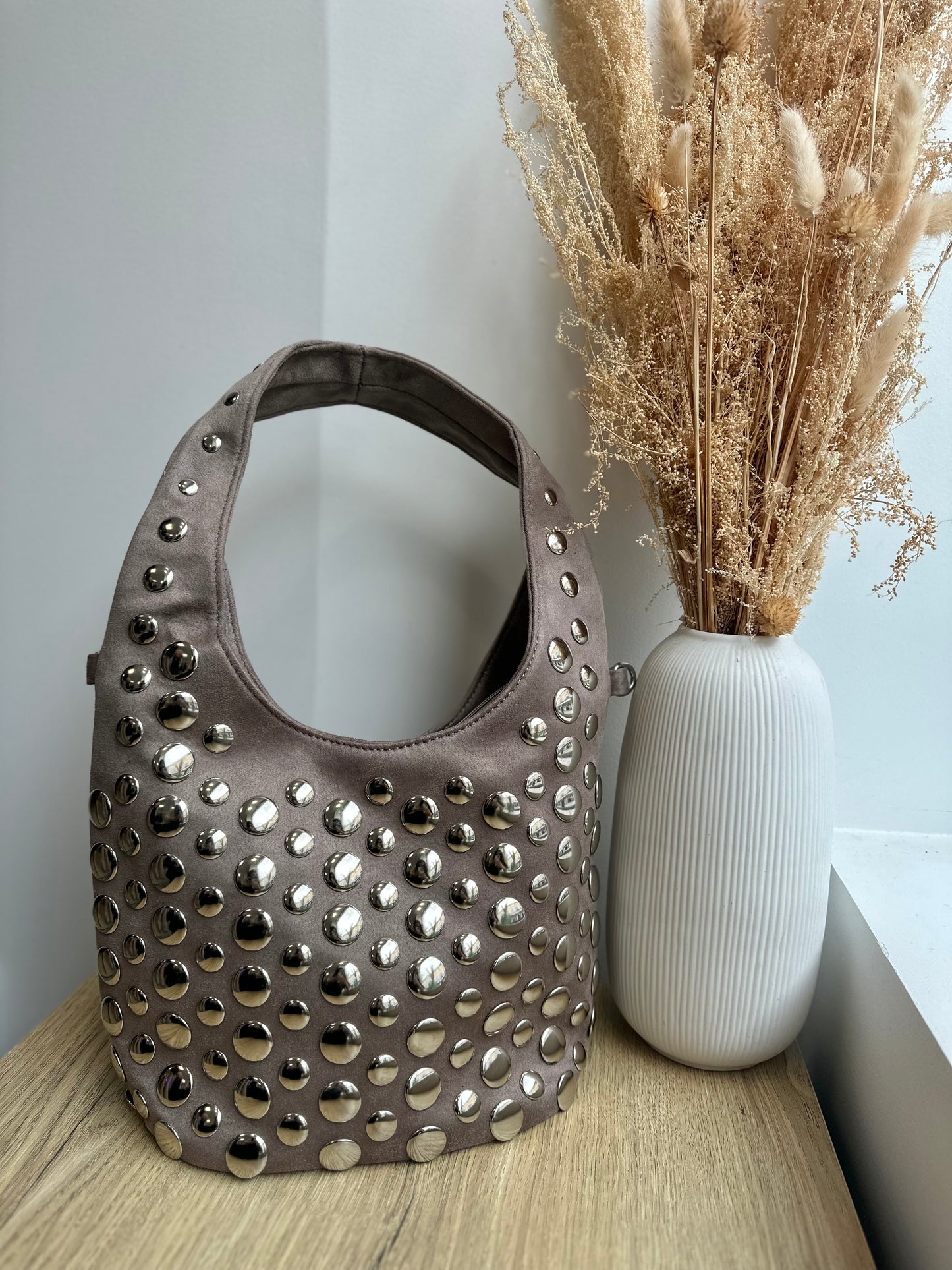 Sac en cuir suédine clouté - GAB
