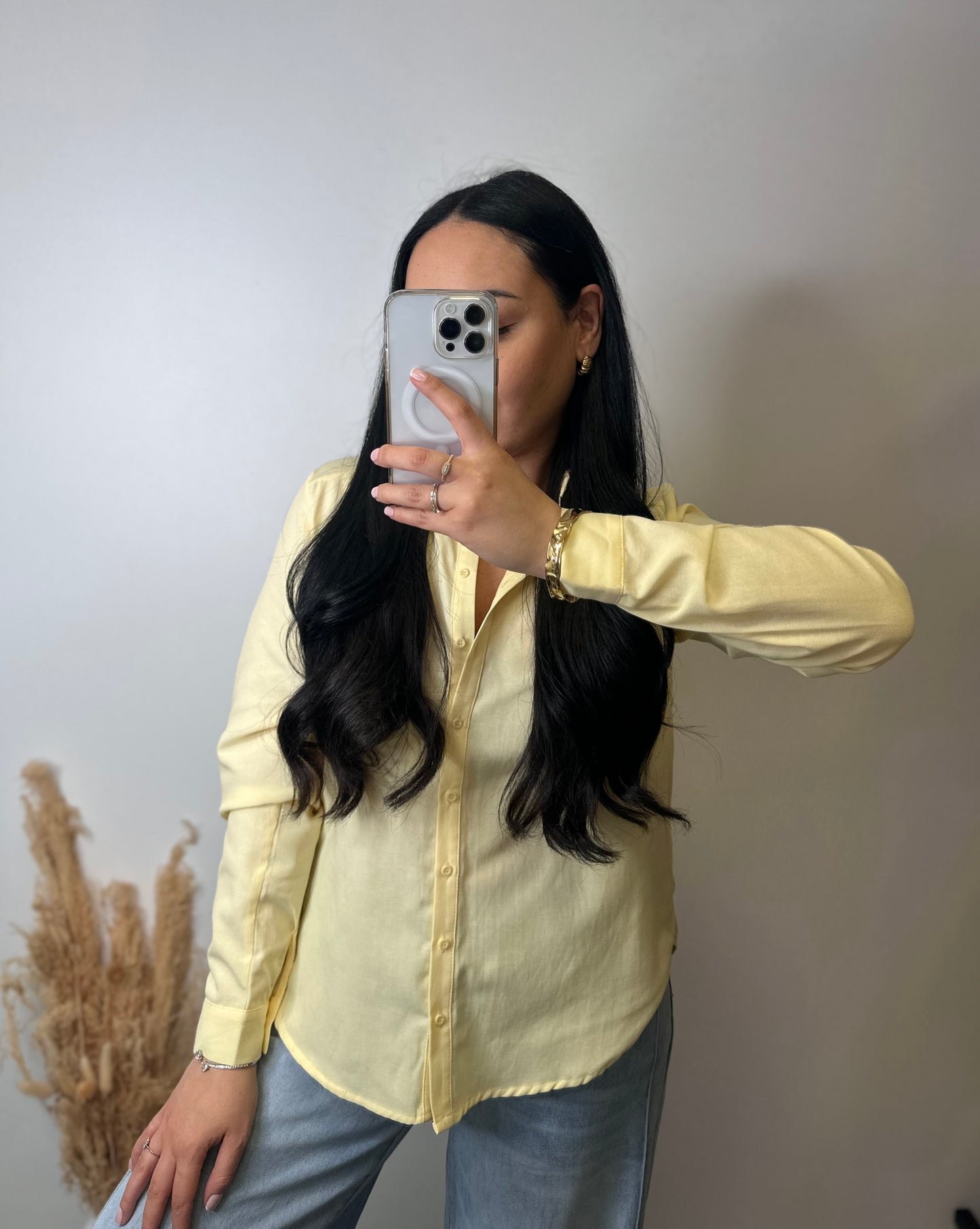 Chemise basic ajustée - YELLOW
