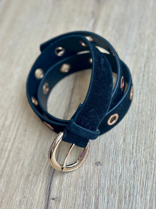 Suede belt with holes - MARGOT