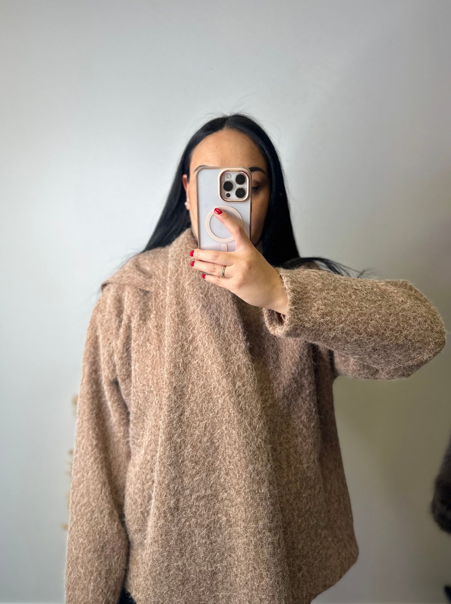 Manteau court+écharpe en laine- CONSTANCE