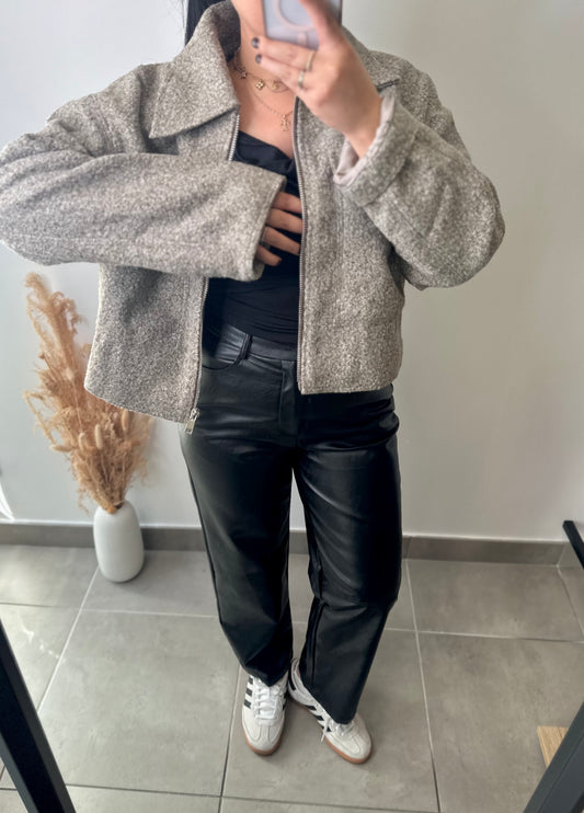 Pantalon simili-cuir noir - AMBRE