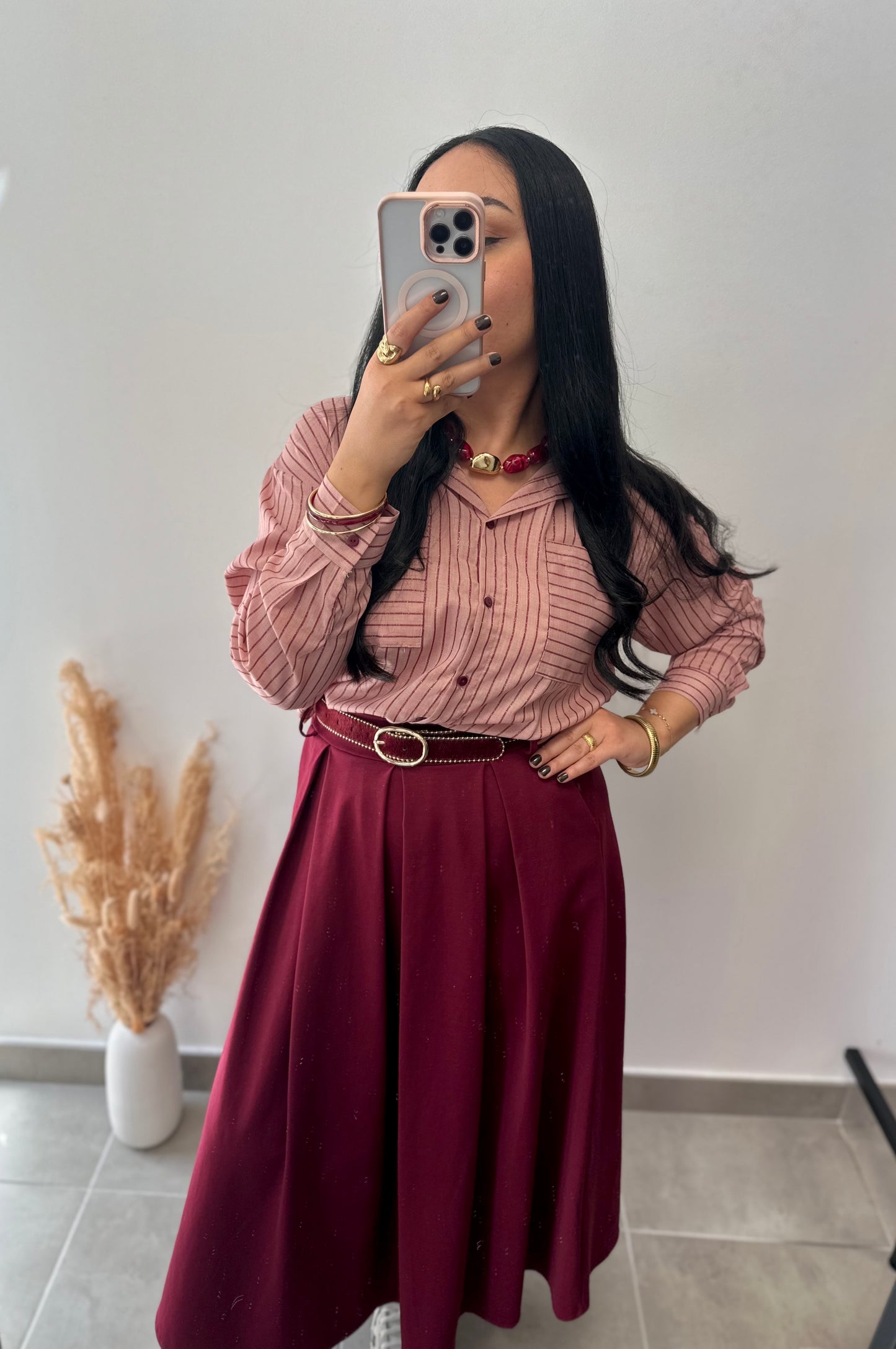 Jupe large à poches avec ceinture - ESTHER