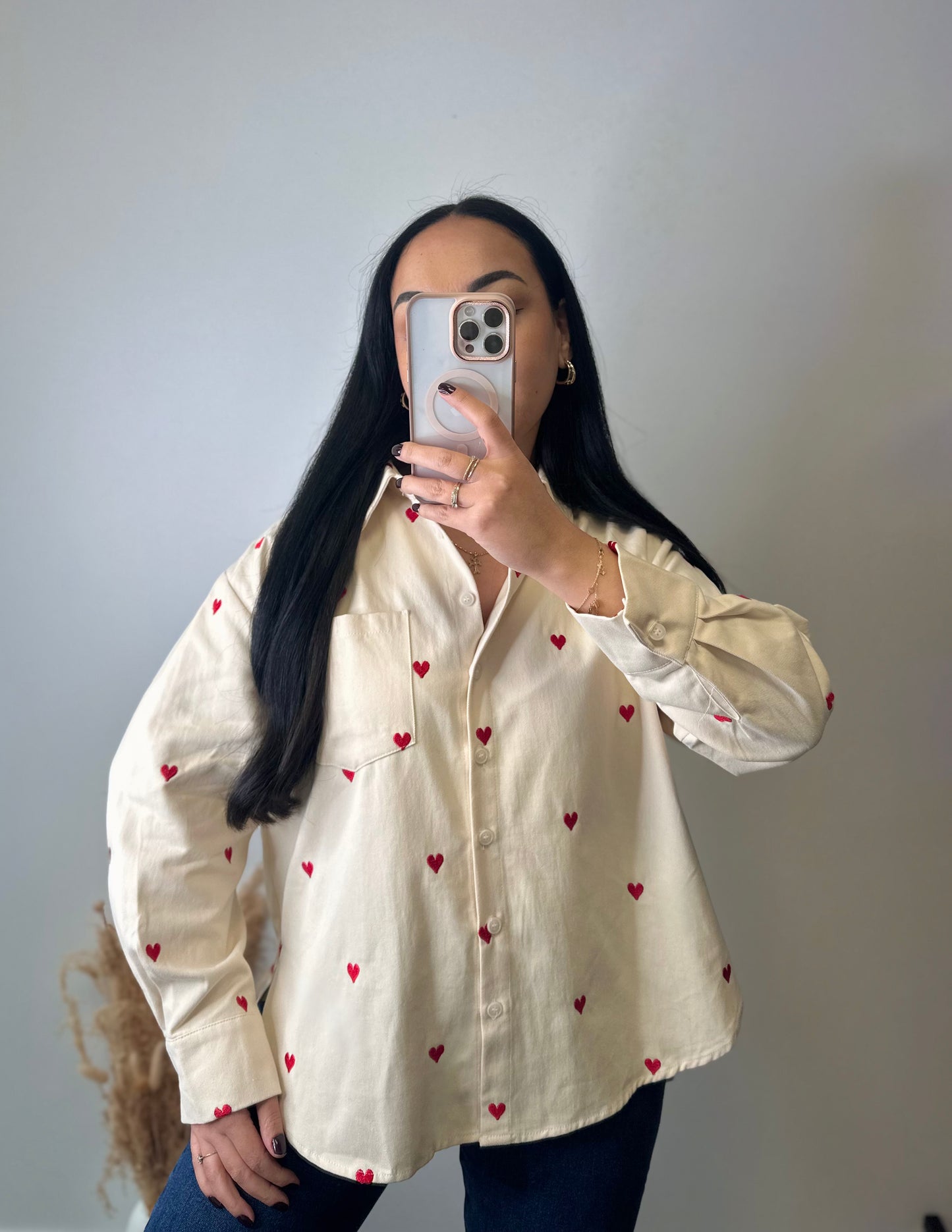 Chemise en jean cœurs - LOUISE