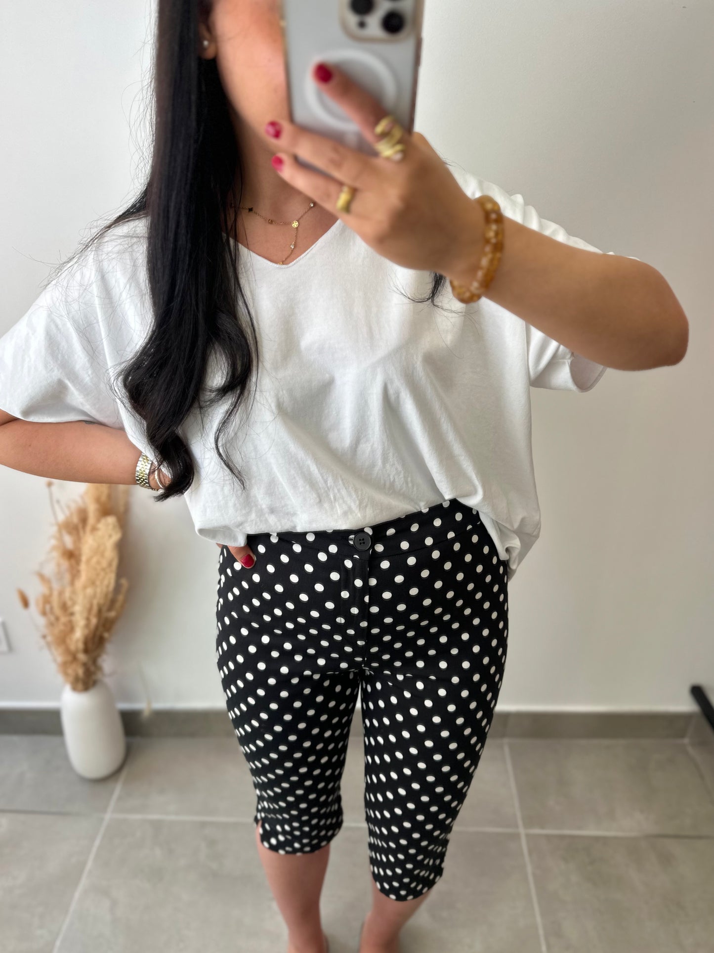 Capri noir à pois