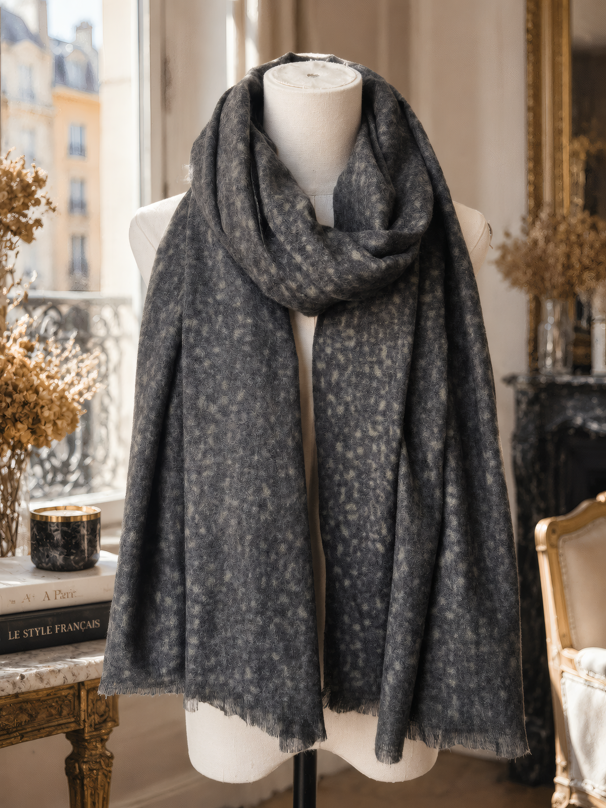 Écharpe 100% Laine motifs léopard