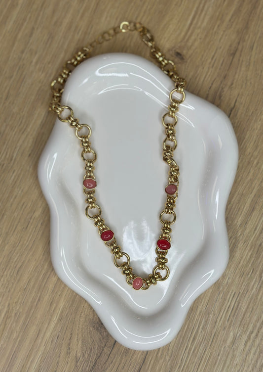 Collier à perles roses - MAYA