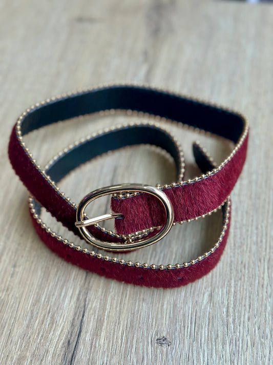 Burgundy suede belt - ELOÏSE
