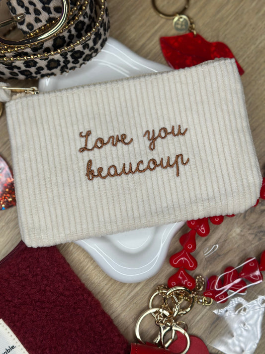 Pochette velours beige - LOVE YOU BEAUCOUP