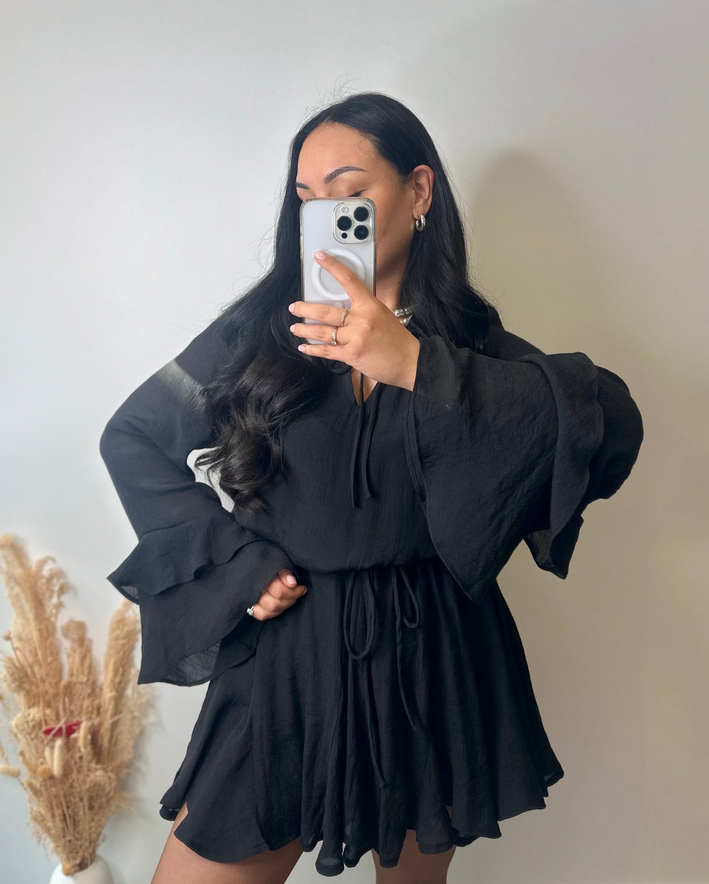 Robe noire à volants - JADE