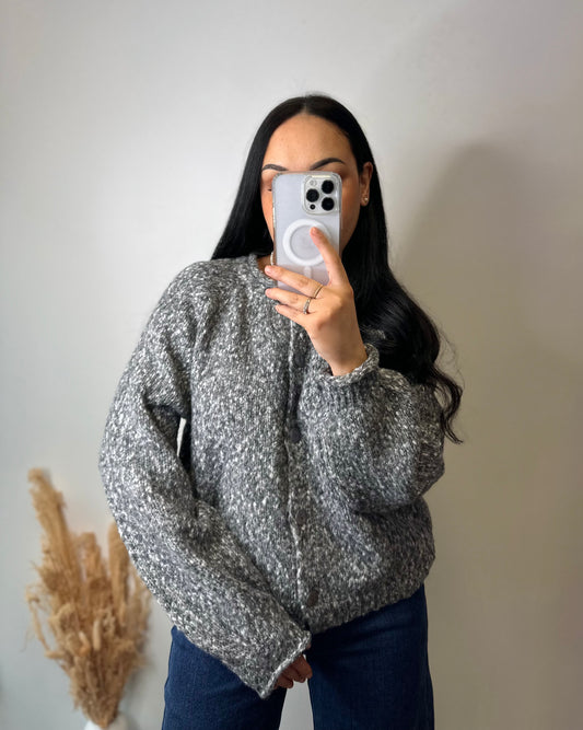 Gilet gris chiné - GABRIELLE