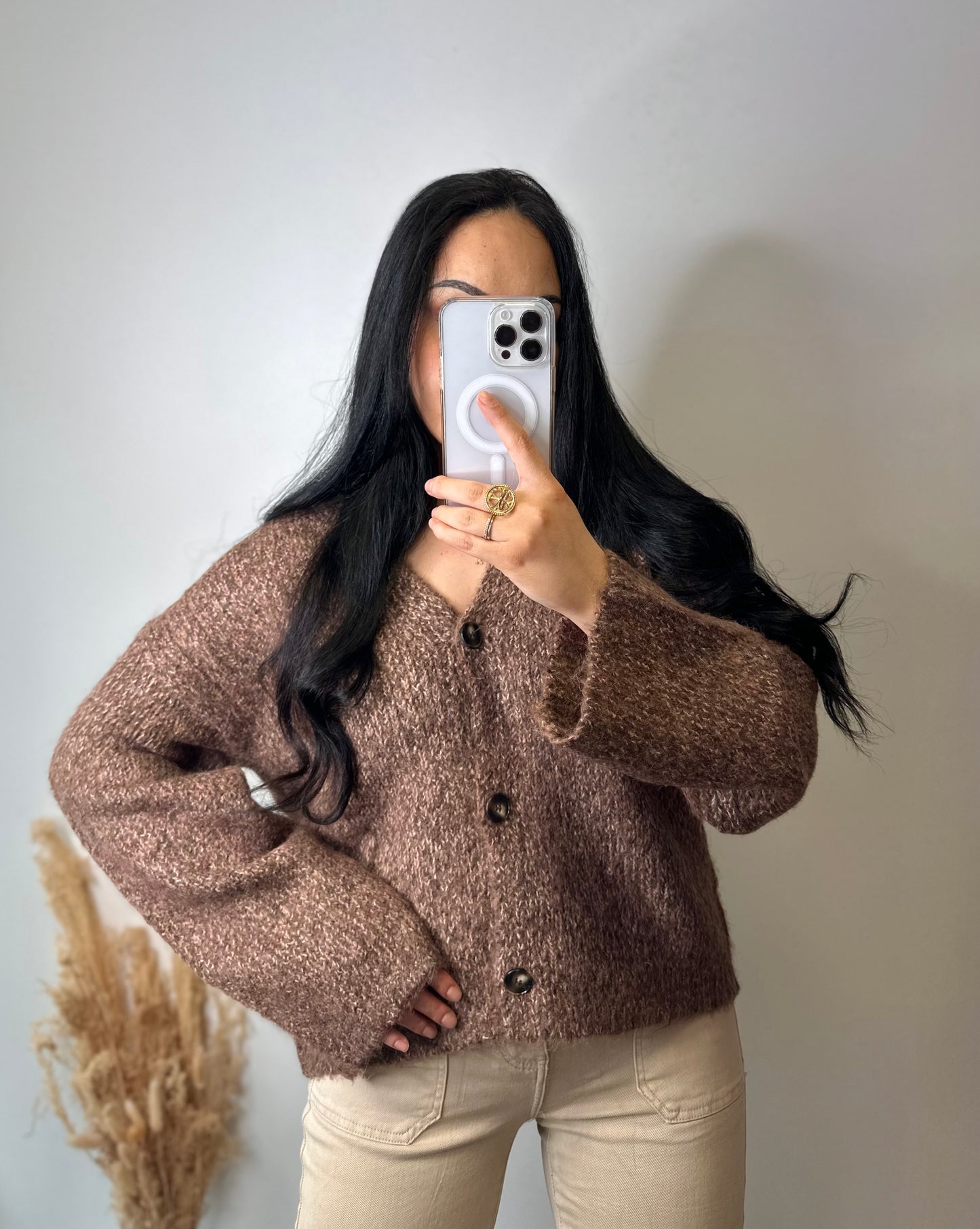 Gilet marron chiné - NINA