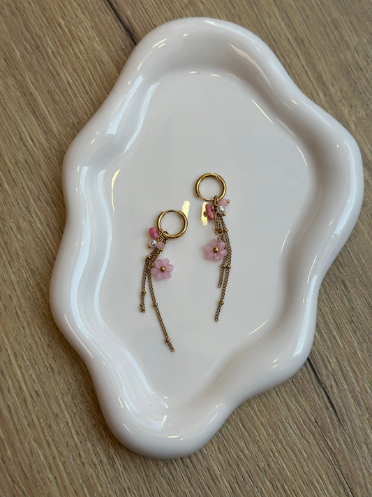 Boucles d’oreilles pendantes fleurs