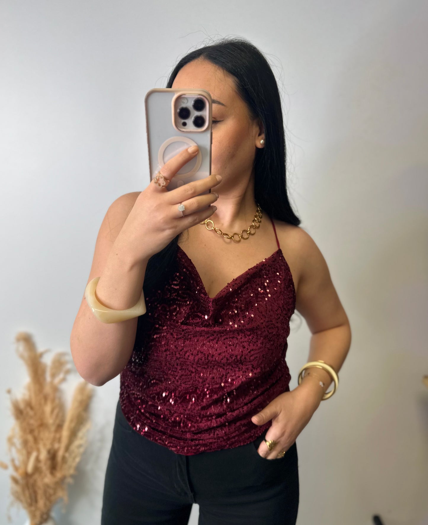 Haut en velours avec paillettes doublé - GLAM