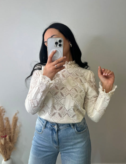 Chemise en dentelles fleuries - CLOÉ