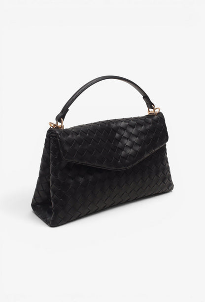 Sac tressé noir petit format